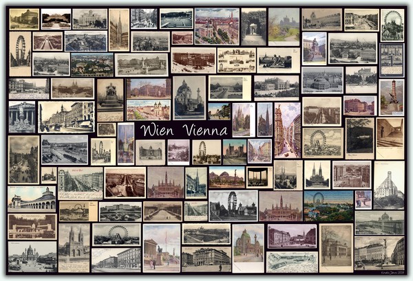 WIEN  VIENNA Old Photos & Post Cards(Collage)