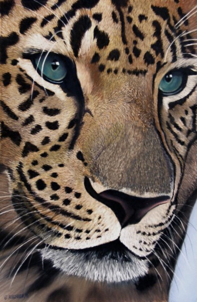 Leopard portrait soft pastel
