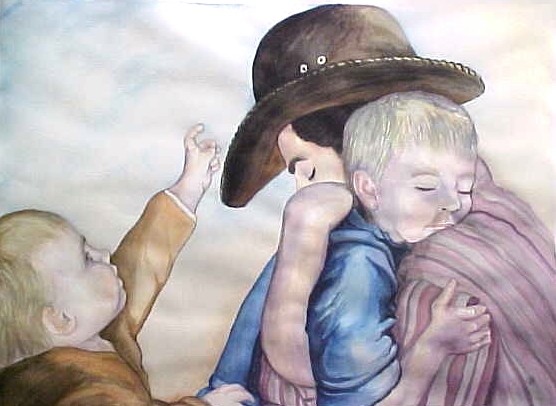 Trio Of Love - Father with 2 children