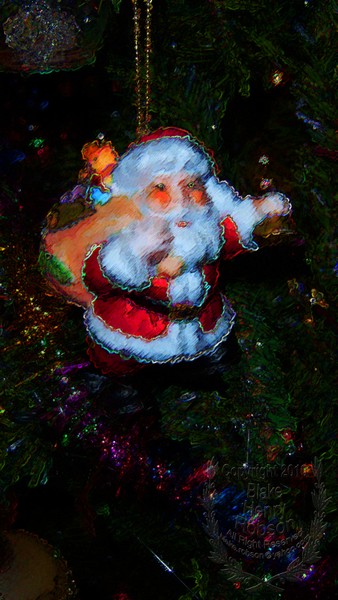 Christmas tree, ornaments, tinsel & colorful light