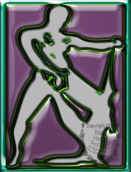 Silver Man Purple Male Art