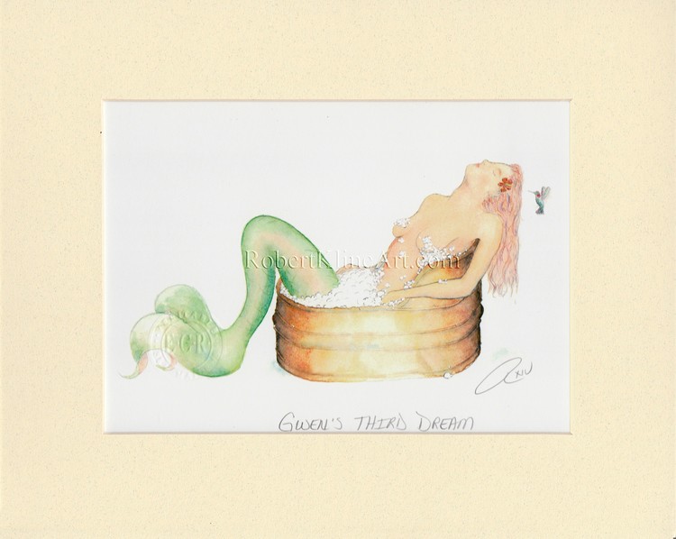 Mermaid Gwen in Old Copper Bath Tub