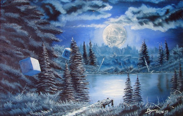 BLUE MOON RIZEN original oil
