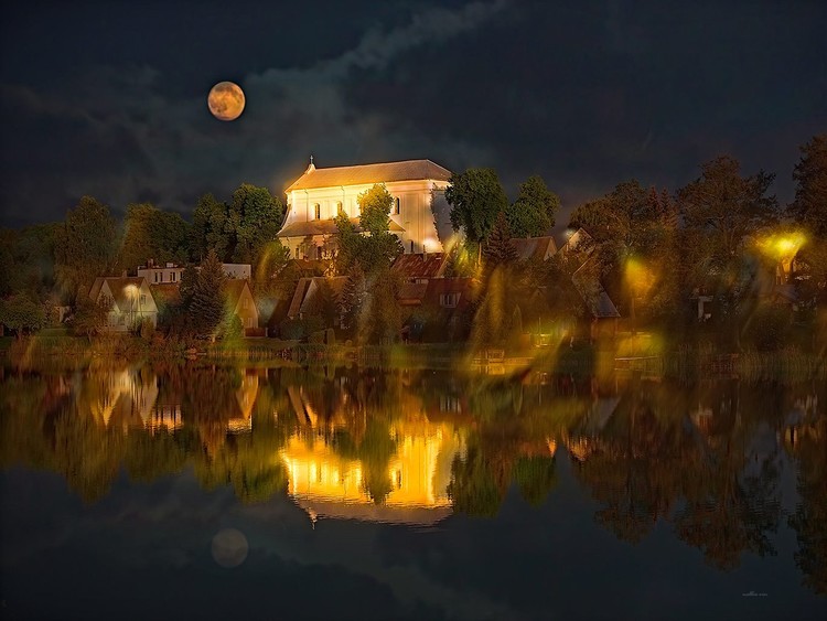 Night with full moon 