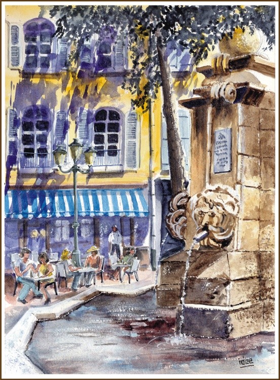 The fountain on the village square