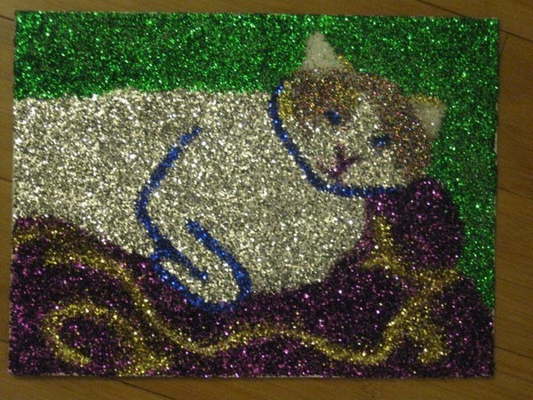 nee nee glitter on canvas board