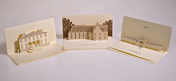 3D Popup kirigami postcards - Villas and Chateau