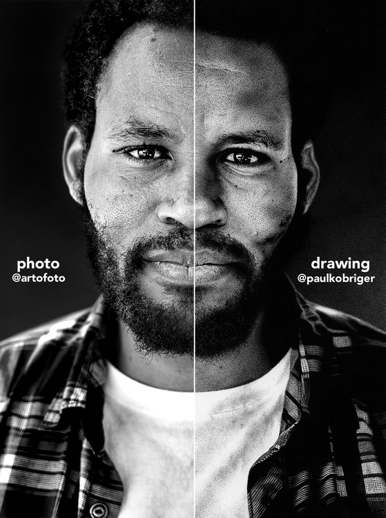 Ray Barbee Ballpoint Pen Stipple Photo|Drawing