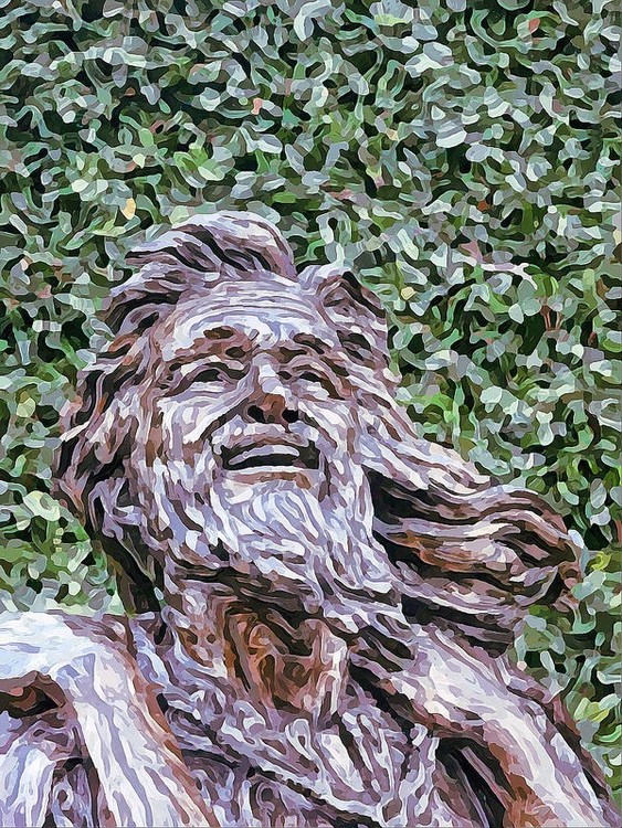 Finger Paint of statue.