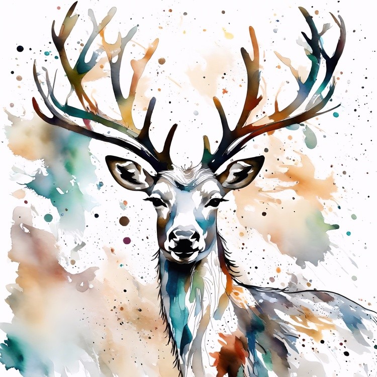 Rainbow Splash Reindeer