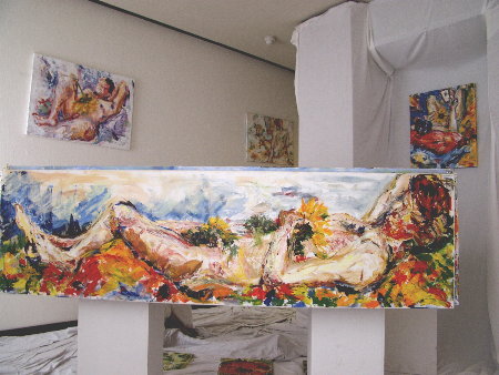 man with sunflower, coffin project