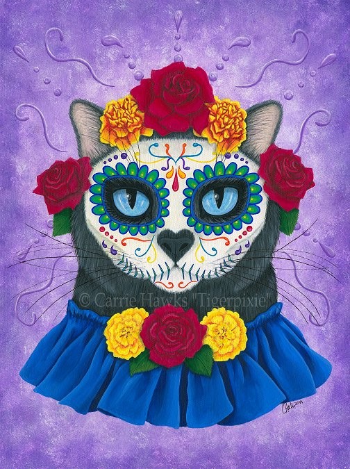 Day of the Dead Cat Gal