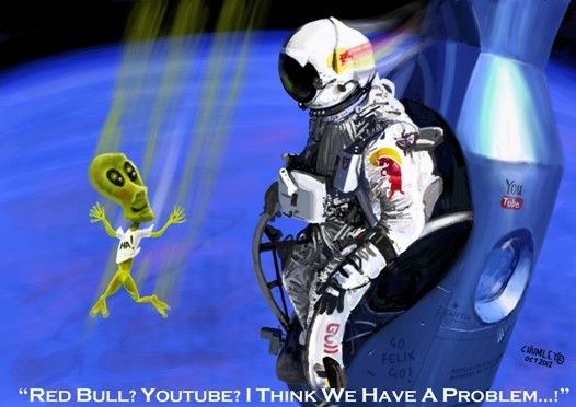 Felix Baumgartner Red Bull Sky Dive Cartoon