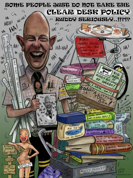 'Neil Harby Leaves the Council' cartoon commission