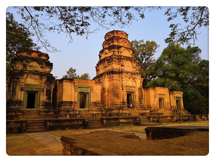 old temple in sunset
