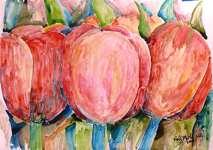 Yupo Tulips
