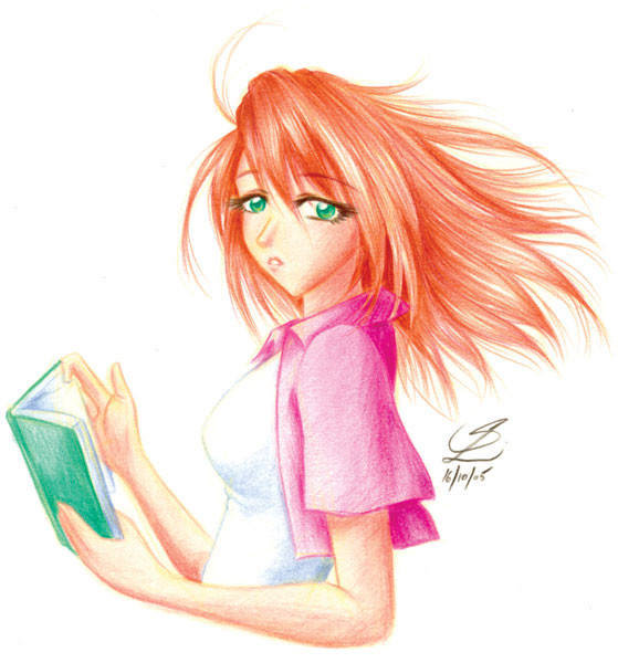 Briony in colour pencils