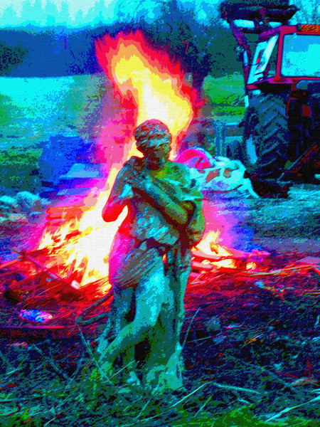 The statue and the fire
