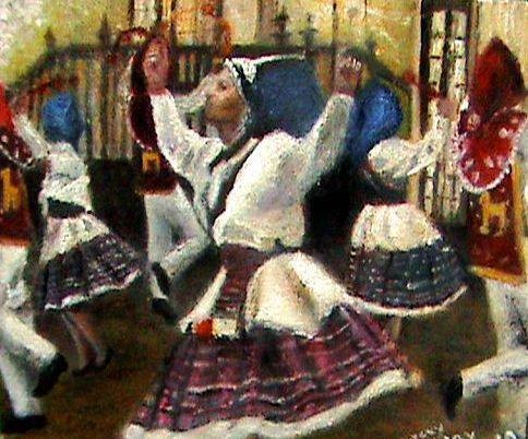 llamerada de Puno Perú óleo sobre cartón A3 Serie Matices peruanos 2015 Warmi Khuyay Aminta