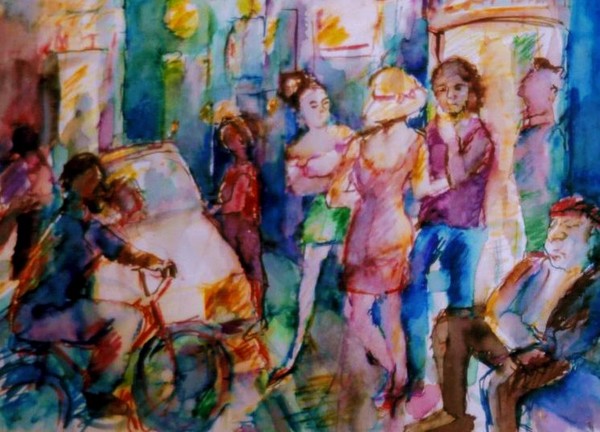waiting for a taxi
