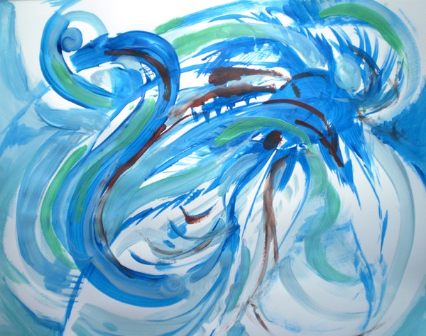 Blue Feather Swirl