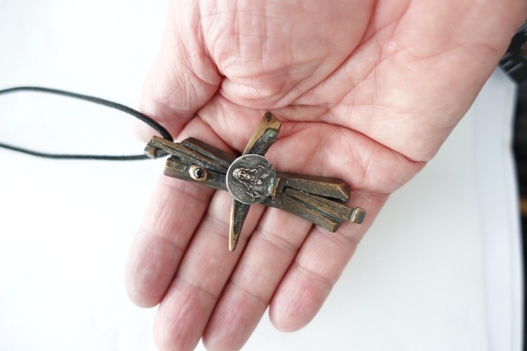 Jesus Nail Cross.Power Tau Cross Bronze Contemporary For Men ONLY Mirek Gomolka Art Studio 