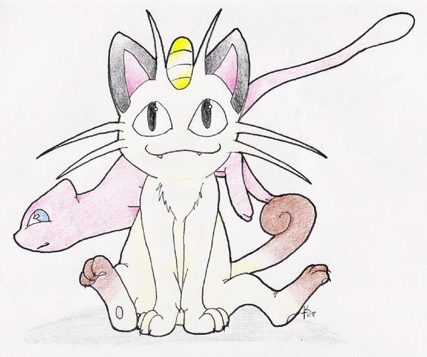 Meowth and Mew