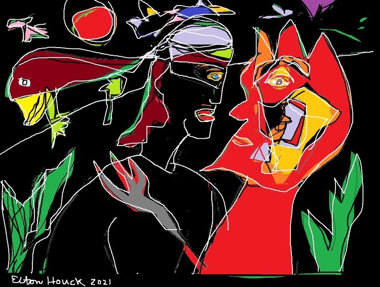 The Devil Lays Hold of His Servant's Soul.(c)..2021..Elton Houck...JESUS OUTRANKS THE DEVIL..