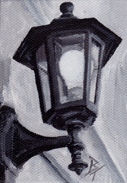 Black and White aceo
