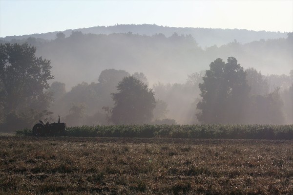 Fog burning off in Farmington Valley, CT