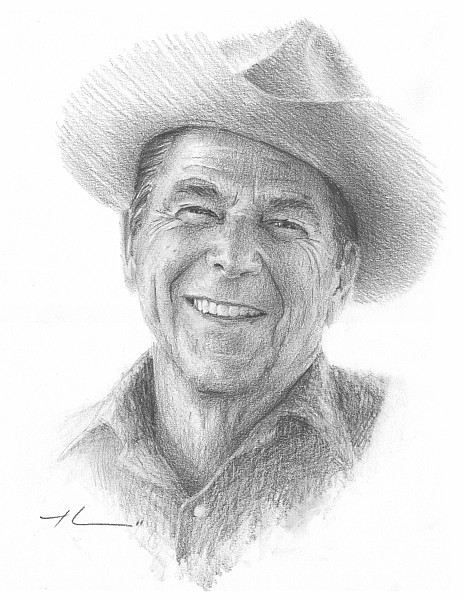ronald reagan pencil portrait