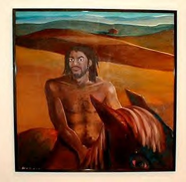 Rasta man on horseback