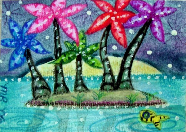 Palm Island and the Moon
