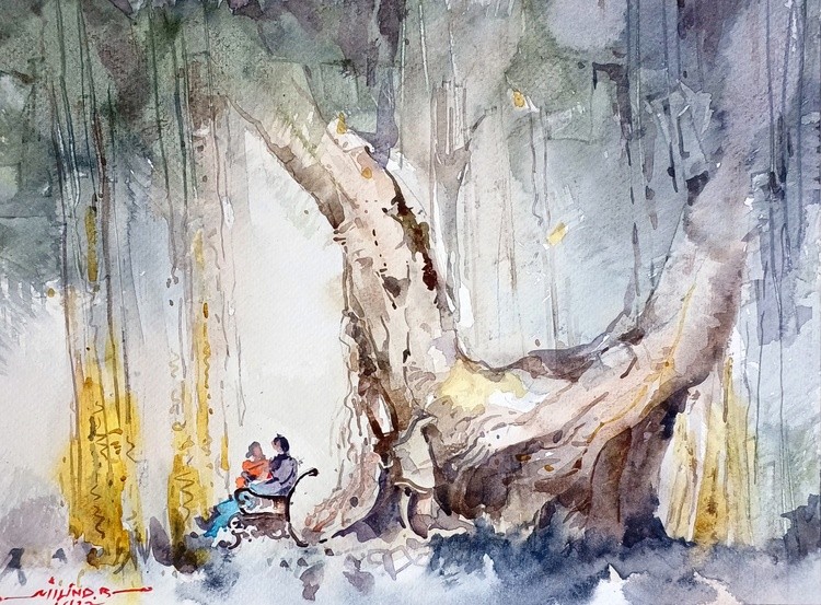 Empress Garden 01 Milind Bhanji Watercolor 9x12 Inch