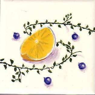 Orange Slice with Blueberries