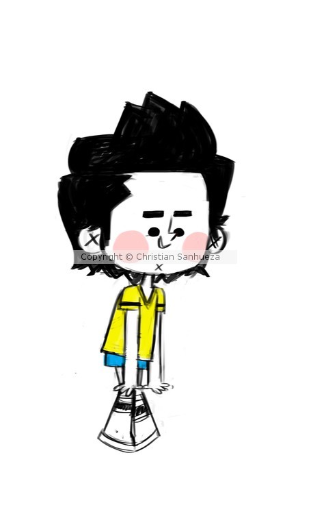 Chico pelo en punta