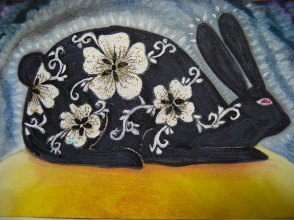 my black rabbit on the moon