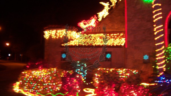 Night Photo Tarragonna Arch Christmas Lights