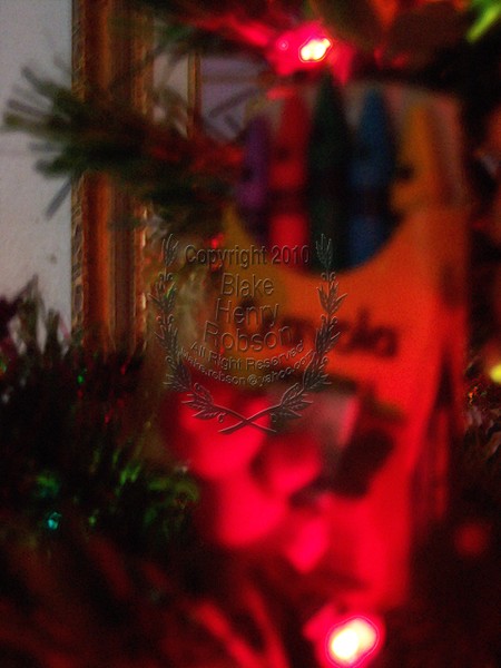 Christmas tree, ornaments, tinsel & colorful light