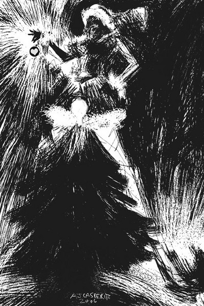 XMAS CARD 2006: LIGHTBULB TREE b&w