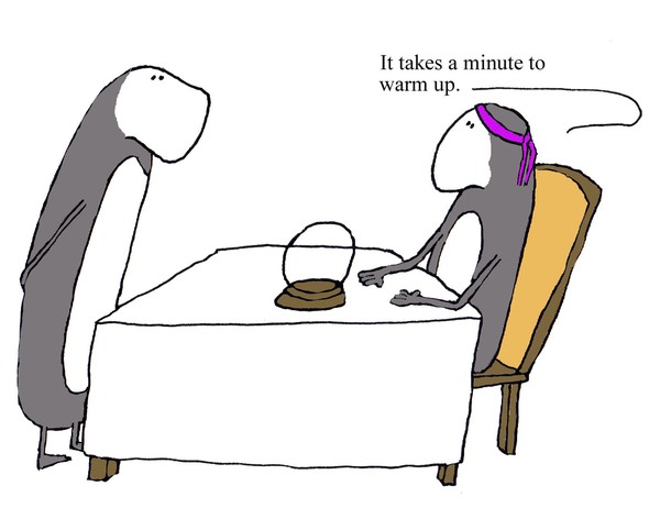 to warm up