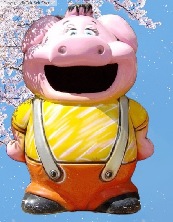 Pig, Kids' Area, English Garden, Palermo, Sicily, Italy, 05-13-2016