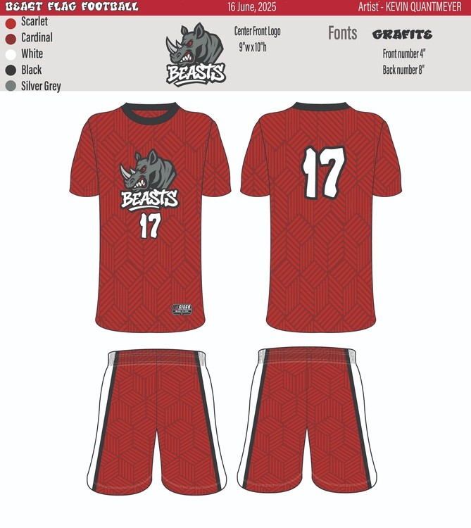 Beasts Flag Football Uniform