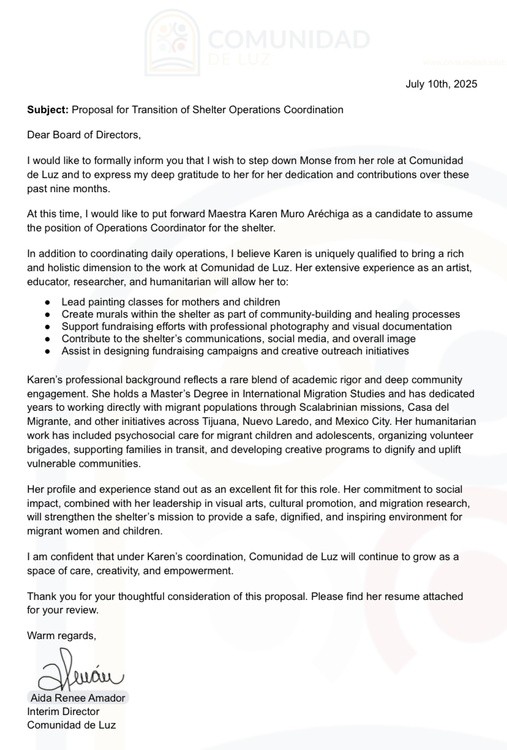Carta de recomendación Karen Muro Aréchiga