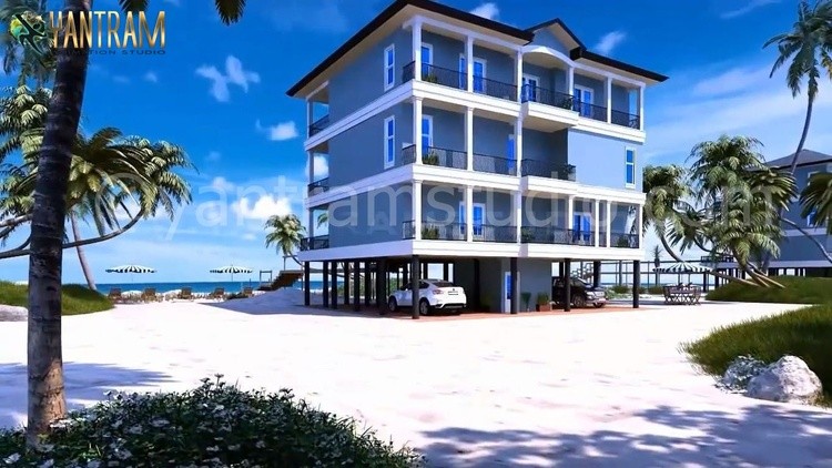 3D Architectural Walkthrough Services of a breath-taking beach house in Orlando, Florida by Yantram