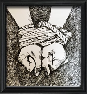 hand tied