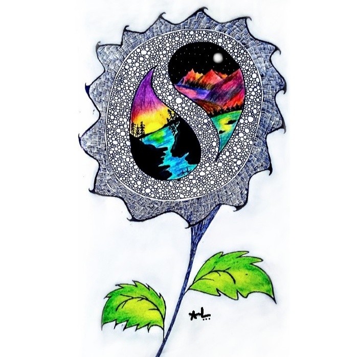 Sunflower landscape art
