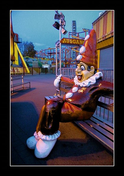 Clown and a cold winter evening