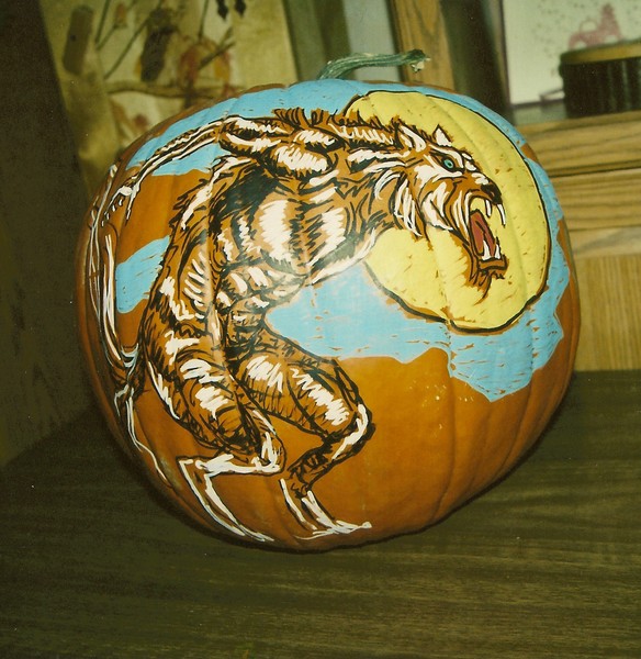 Painted Pumpkins-Werewolf