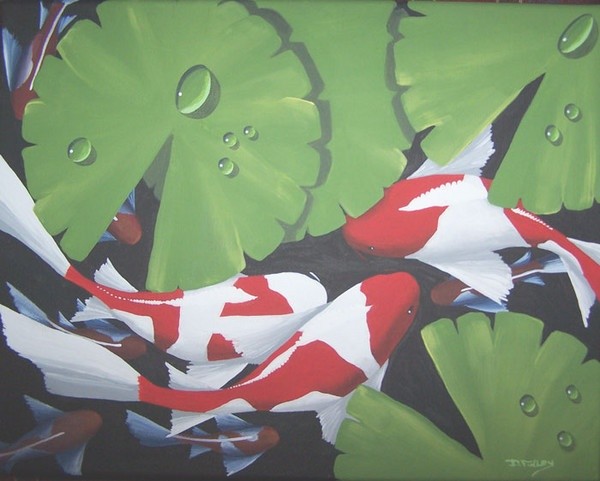 red spotted koi